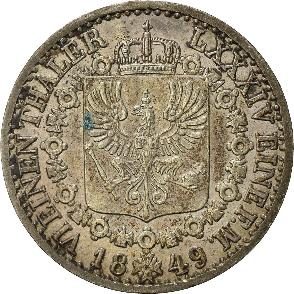 Monnaie, Etats allemands, PRUSSIA, Friedrich Wilhelm IV, 1/6 Thaler, 1849