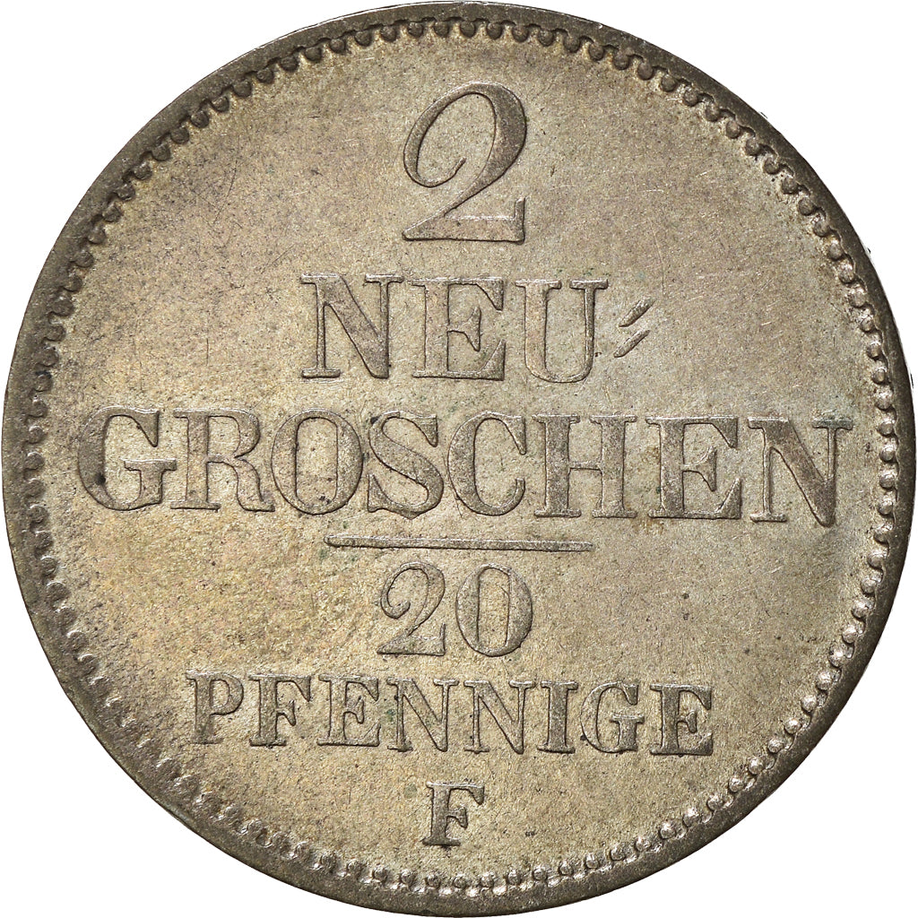 Coin, German States, SAXONY-ALBERTINE, Friedrich August II, 2 Neu-Groschen, 20