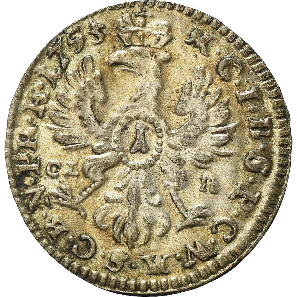 Coin, German States, BRANDENBURG-BAYREUTH, Friedrich, Kreuzer, 1753, AU(50-53)