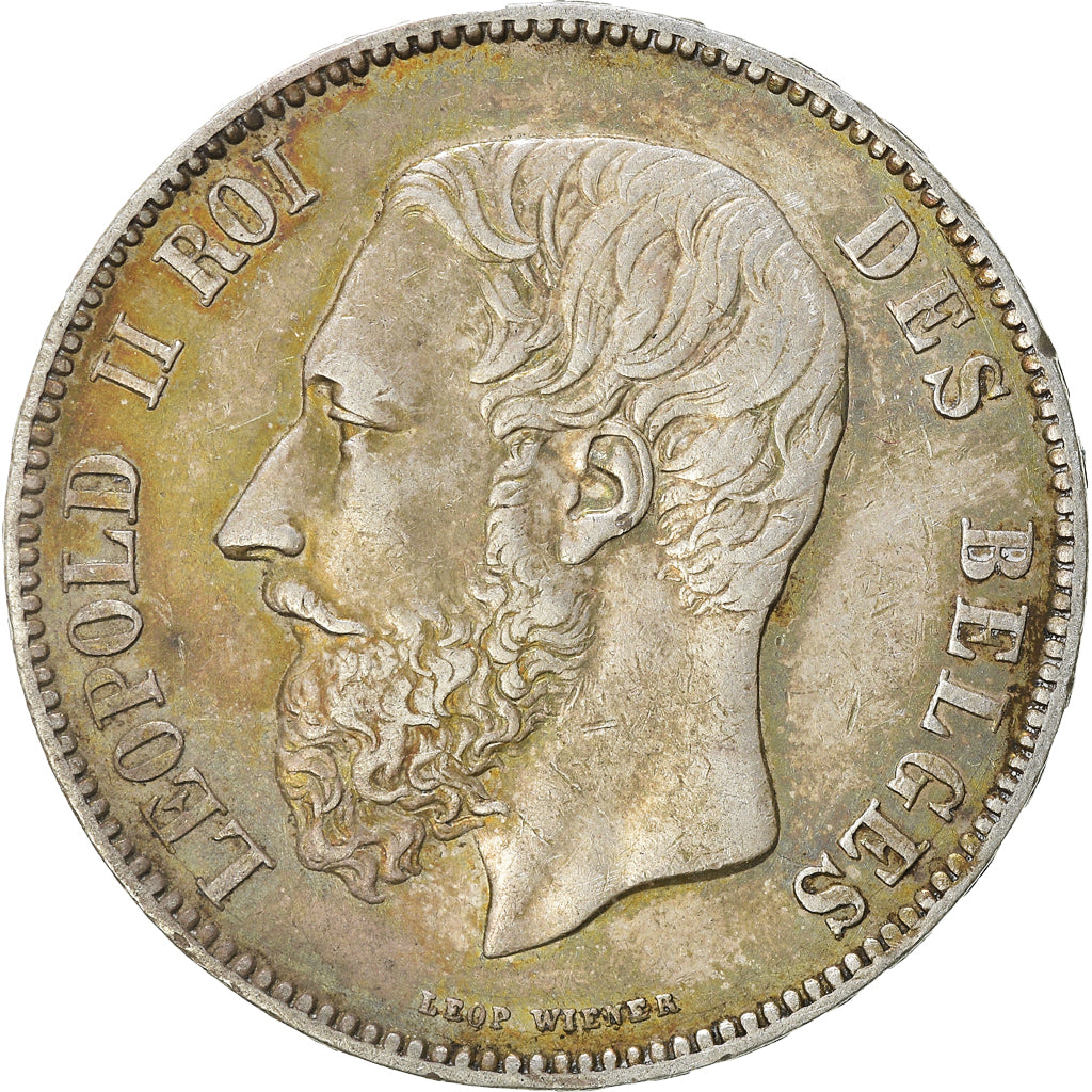 Moneta, Belgio, Leopold II, 5 Francs, 5 Frank, 1870, Brussels, Iridescent