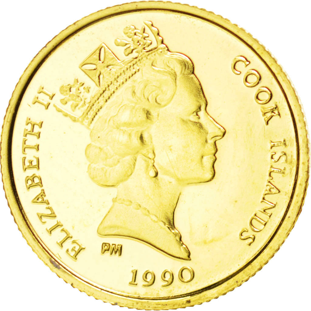 Coin, Cook Islands, Elizabeth II, 25 Dollars, 1990, MS(65-70), Gold, KM:86