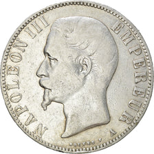Münze, Frankreich, Napoleon III, 5 Francs, 1855, Paris, S, Silber, KM:782.1