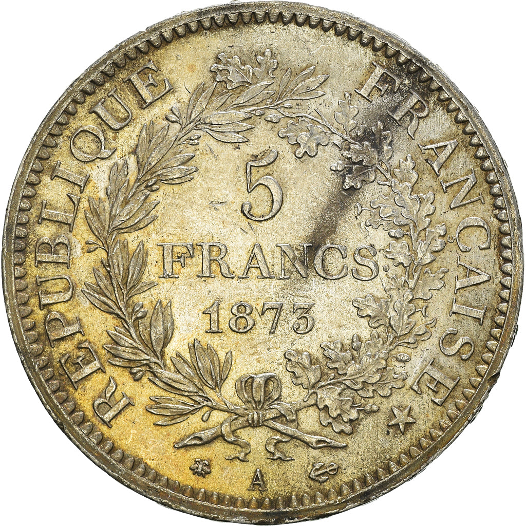 Coin, France, Hercule, 5 Francs, 1873, Paris, MS(60-62), Silver, KM:820.1