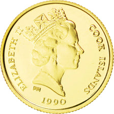 Moneda, Islas Cook, Elizabeth II, 25 Dollars, 1990, FDC, Oro, KM:84