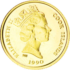 Moneta, Isole Cook, Elizabeth II, 25 Dollars, 1990, FDC, Oro, KM:88