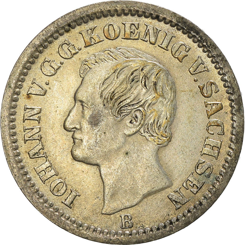 Munten, Duitse staten, SAXONY-ALBERTINE, Johann, Neu-Groschen, 10 Pfennig, 1873