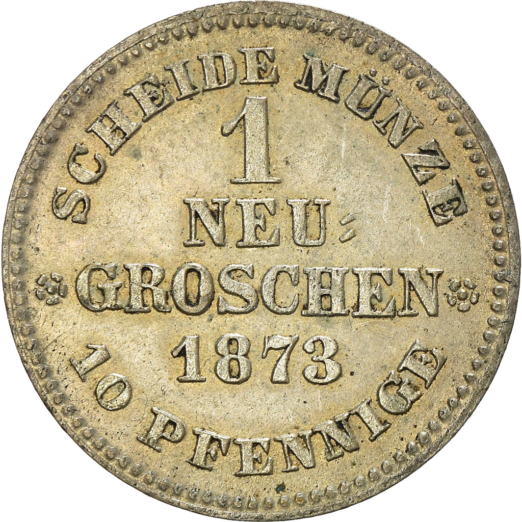 Munten, Duitse staten, SAXONY-ALBERTINE, Johann, Neu-Groschen, 10 Pfennig, 1873