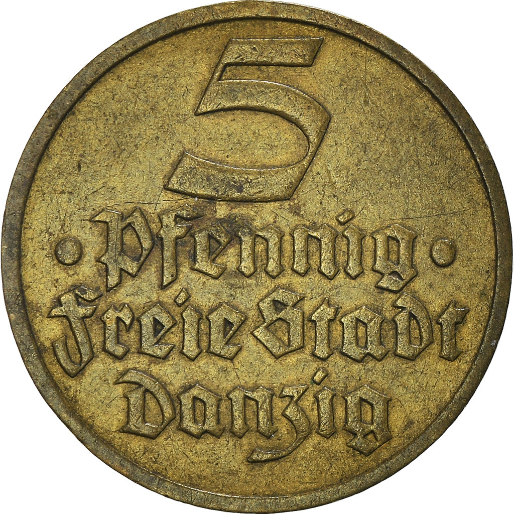 Coin, DANZIG, 5 Pfennig, 1932, EF(40-45), Aluminum-Bronze, KM:151