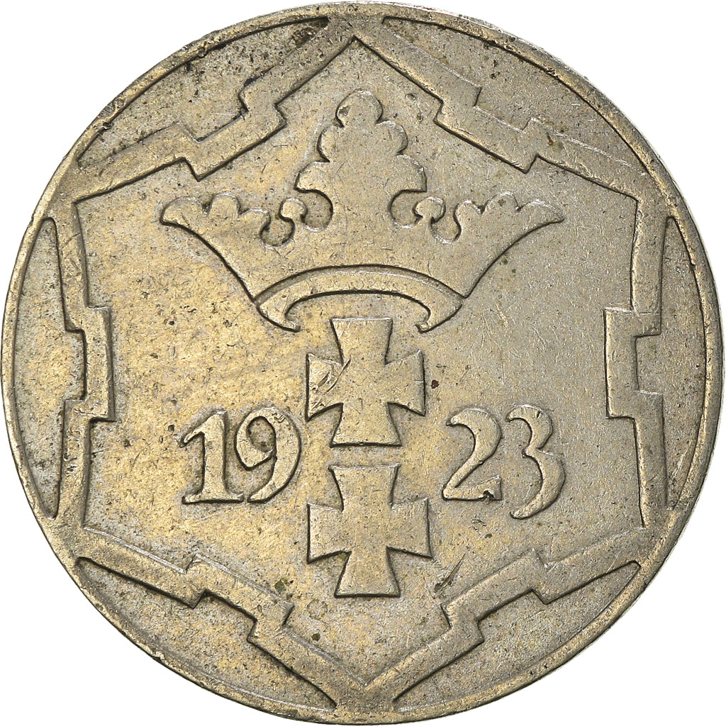 Coin, DANZIG, 10 Pfennig, 1923, EF(40-45), Copper-nickel, KM:143