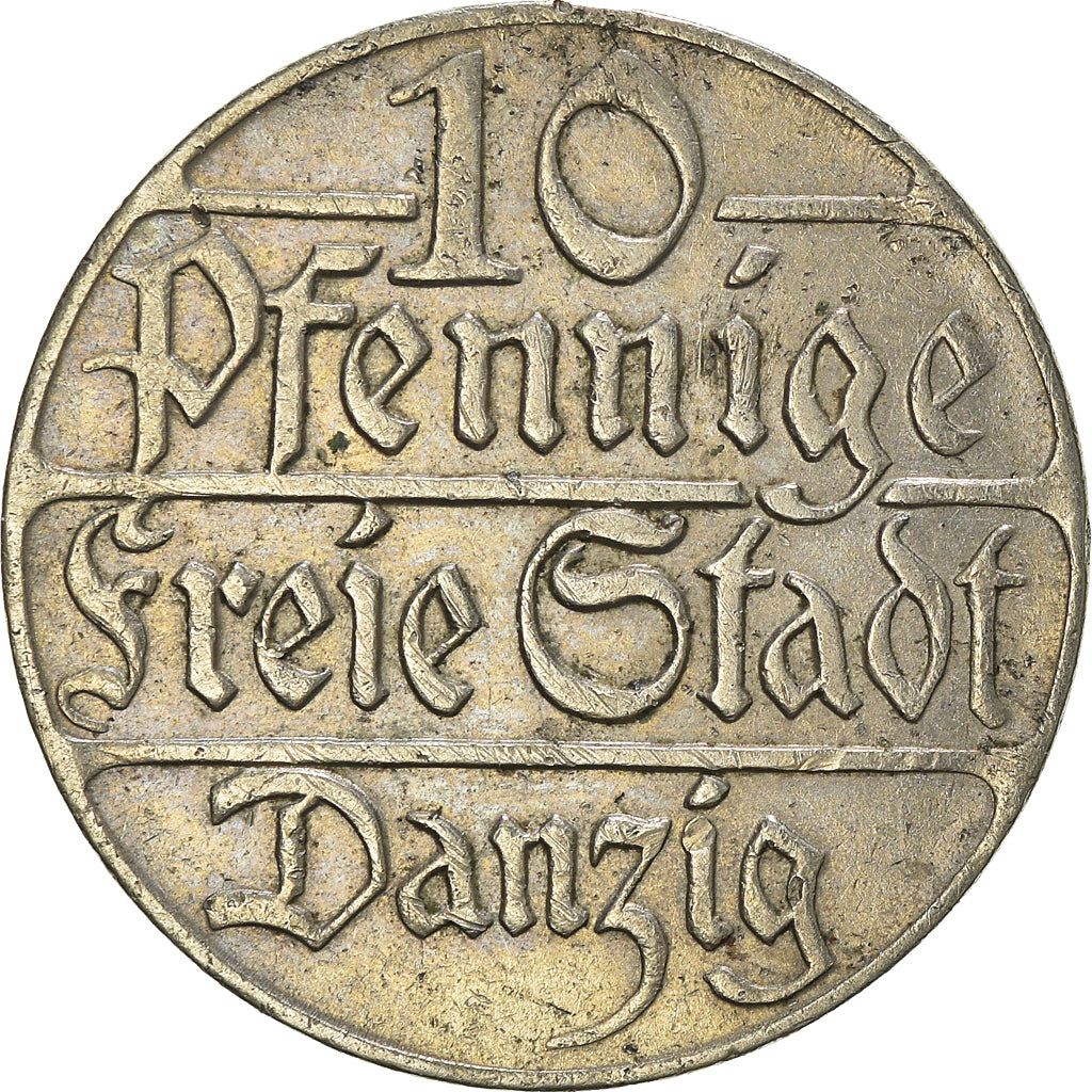 Coin, DANZIG, 10 Pfennig, 1923, EF(40-45), Copper-nickel, KM:143