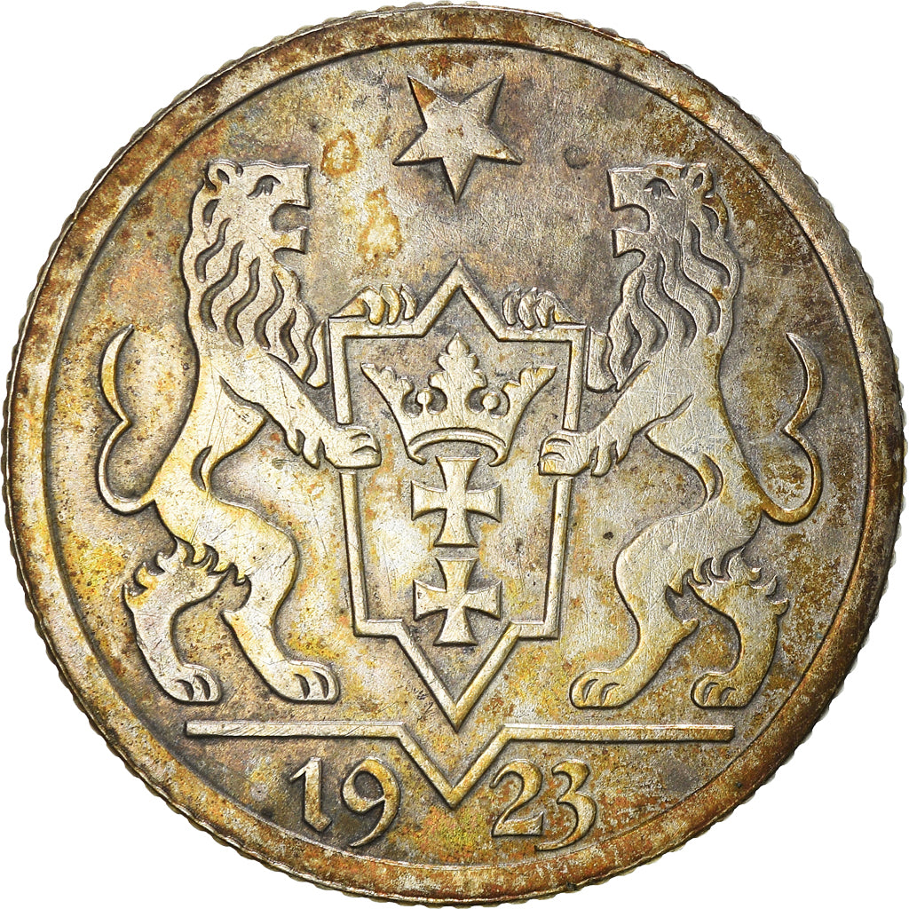 Moneta, DANZIG, Gulden, 1923, DANZIG, AU(50-53), Srebro, KM:145