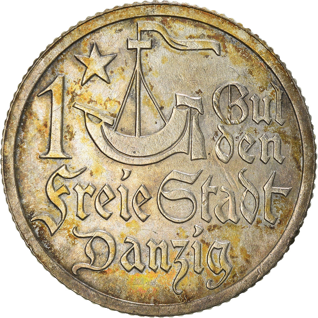 Moneta, DANZIG, Gulden, 1923, DANZIG, AU(50-53), Srebro, KM:145