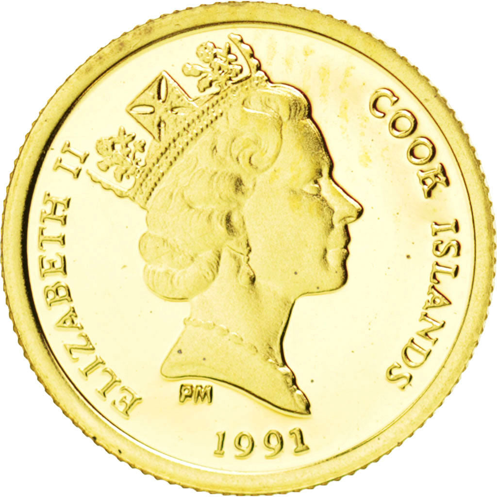 Coin, Cook Islands, Elizabeth II, 25 Dollars, 1991, MS(65-70), Gold, KM:239