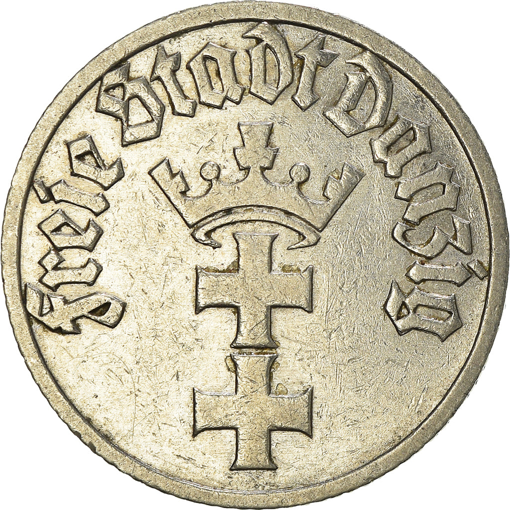 Coin, DANZIG, 1/2 Gulden, 1932, EF(40-45), Nickel, KM:153