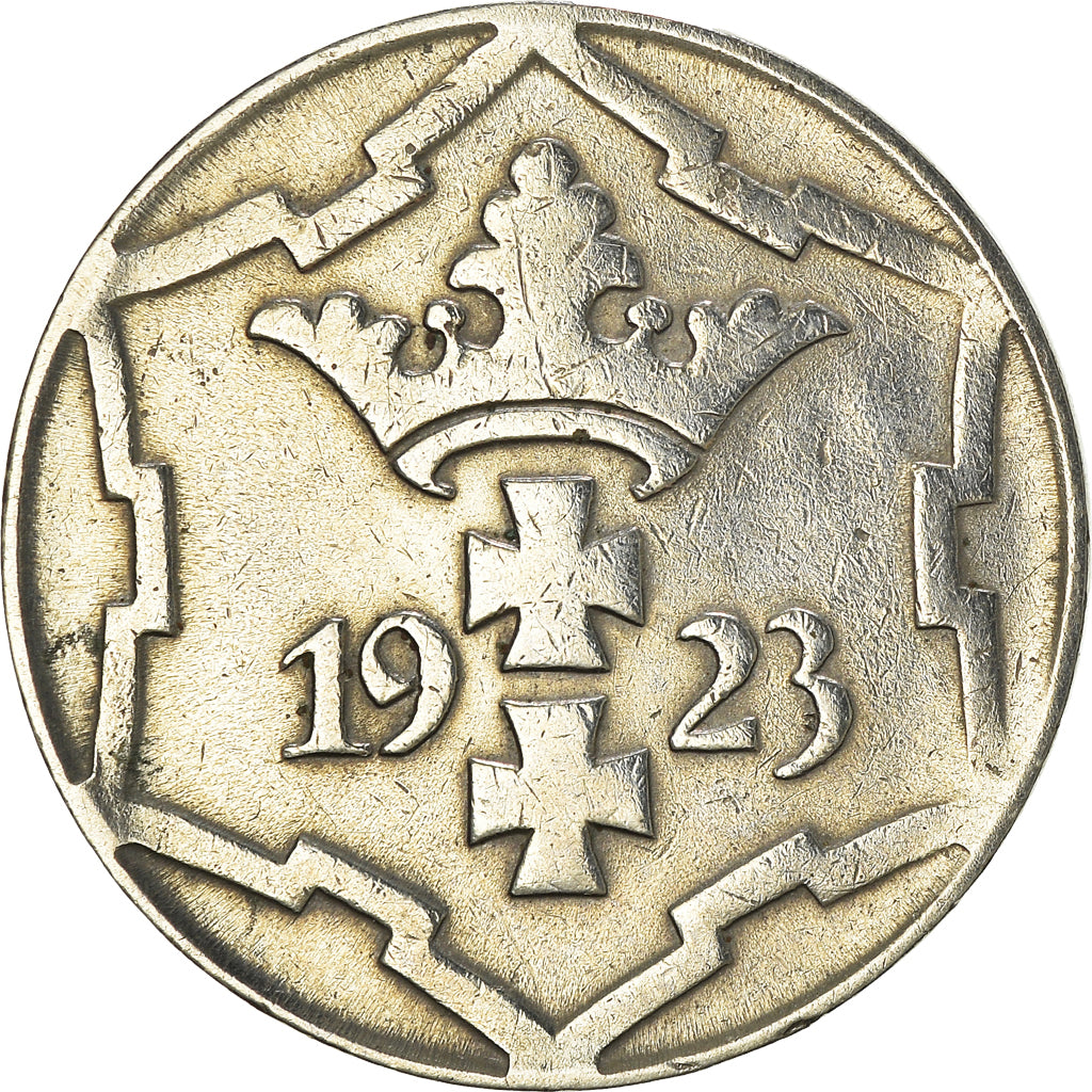 Coin, DANZIG, 10 Pfennig, 1923, EF(40-45), Copper-nickel, KM:143