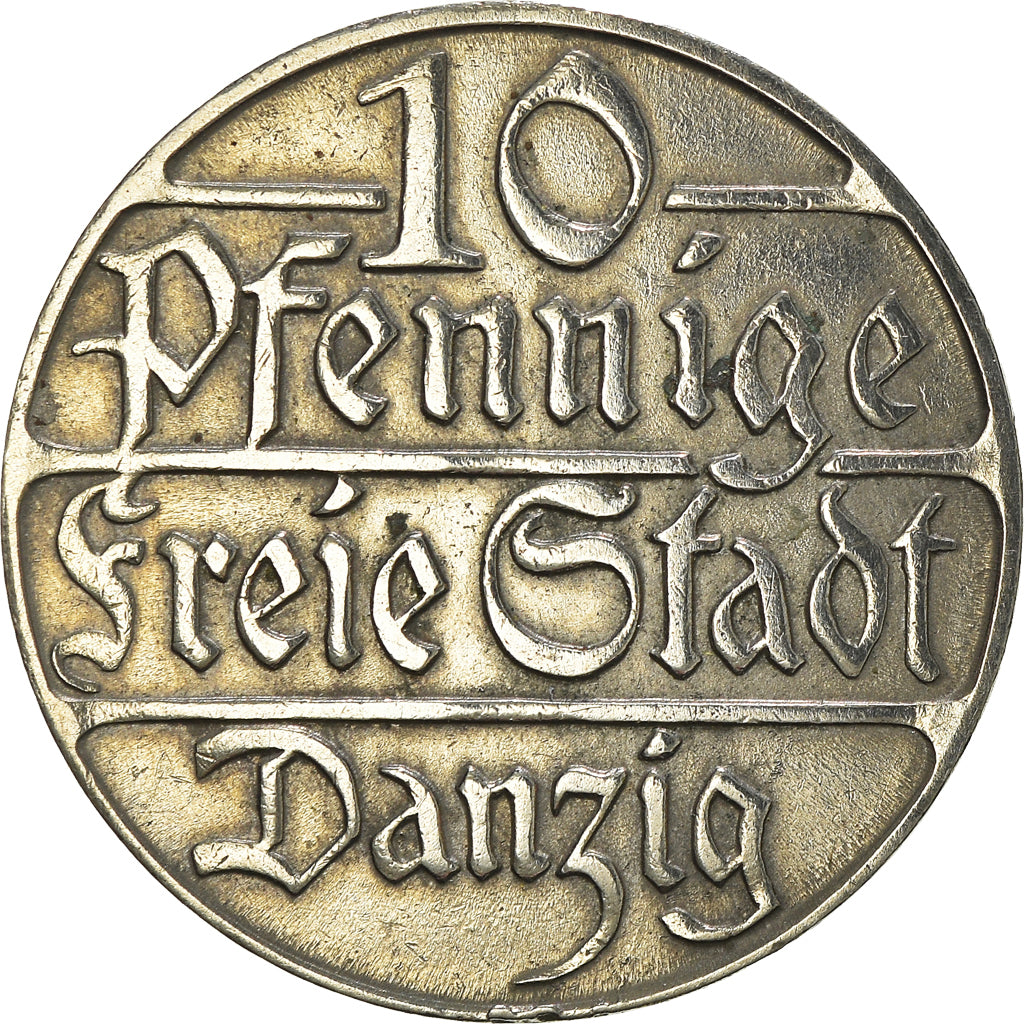 Coin, DANZIG, 10 Pfennig, 1923, EF(40-45), Copper-nickel, KM:143