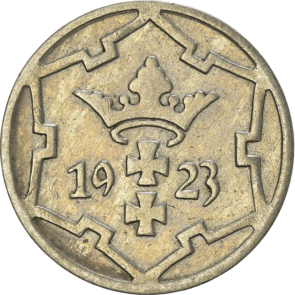 Coin, DANZIG, 5 Pfennig, 1923, EF(40-45), Copper-nickel, KM:142