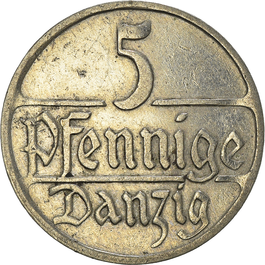 Coin, DANZIG, 5 Pfennig, 1923, EF(40-45), Copper-nickel, KM:142