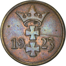 Moeda, DANZIG, Pfennig, 1923, EF(40-45), Bronze, KM:140