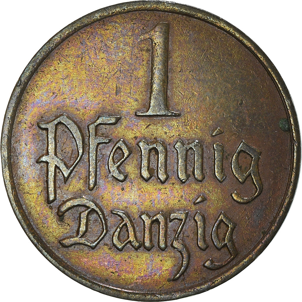 Moeda, DANZIG, Pfennig, 1923, EF(40-45), Bronze, KM:140