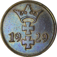 Coin, DANZIG, Pfennig, 1929, Warsaw, EF(40-45), Bronze, KM:140
