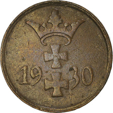 Münze, DANZIG, Pfennig, 1930, Warsaw, SS, Bronze, KM:140