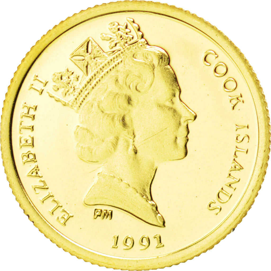 COOK ISLANDS, 25 Dollars, 1991, KM #240, MS(65-70), Gold, 1.27