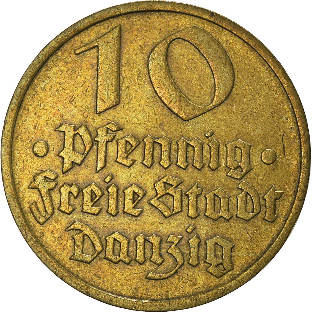 Coin, DANZIG, 10 Pfennig, 1932, EF(40-45), Aluminum-Bronze, KM:152