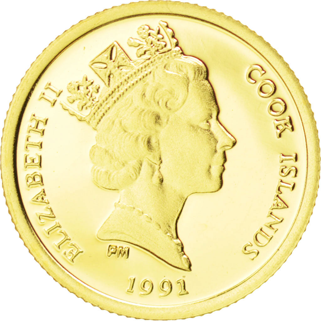 Coin, Cook Islands, Elizabeth II, 25 Dollars, 1991, MS(65-70), Gold, KM:241