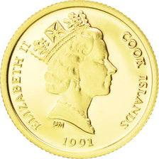 Coin, Cook Islands, Elizabeth II, 25 Dollars, 1991, MS(65-70), Gold, KM:241