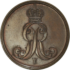 Moneta, Stati tedeschi, HANNOVER, Georg V, 2 Pfennig, 1853, SPL-, Rame, KM:217
