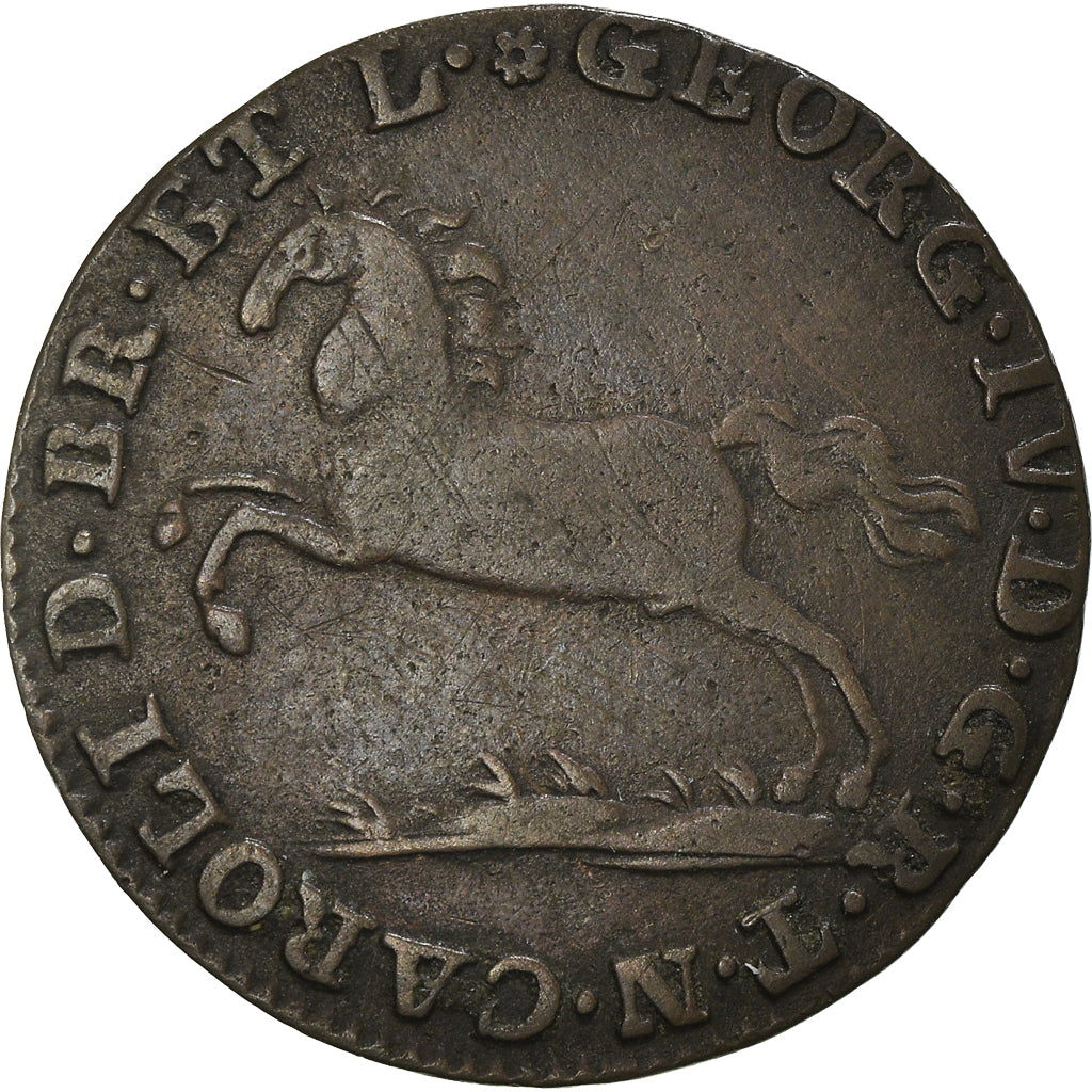 Coin, German States, BRUNSWICK-WOLFENBUTTEL, Karl II, Pfennig, 1820, VF(20-25)
