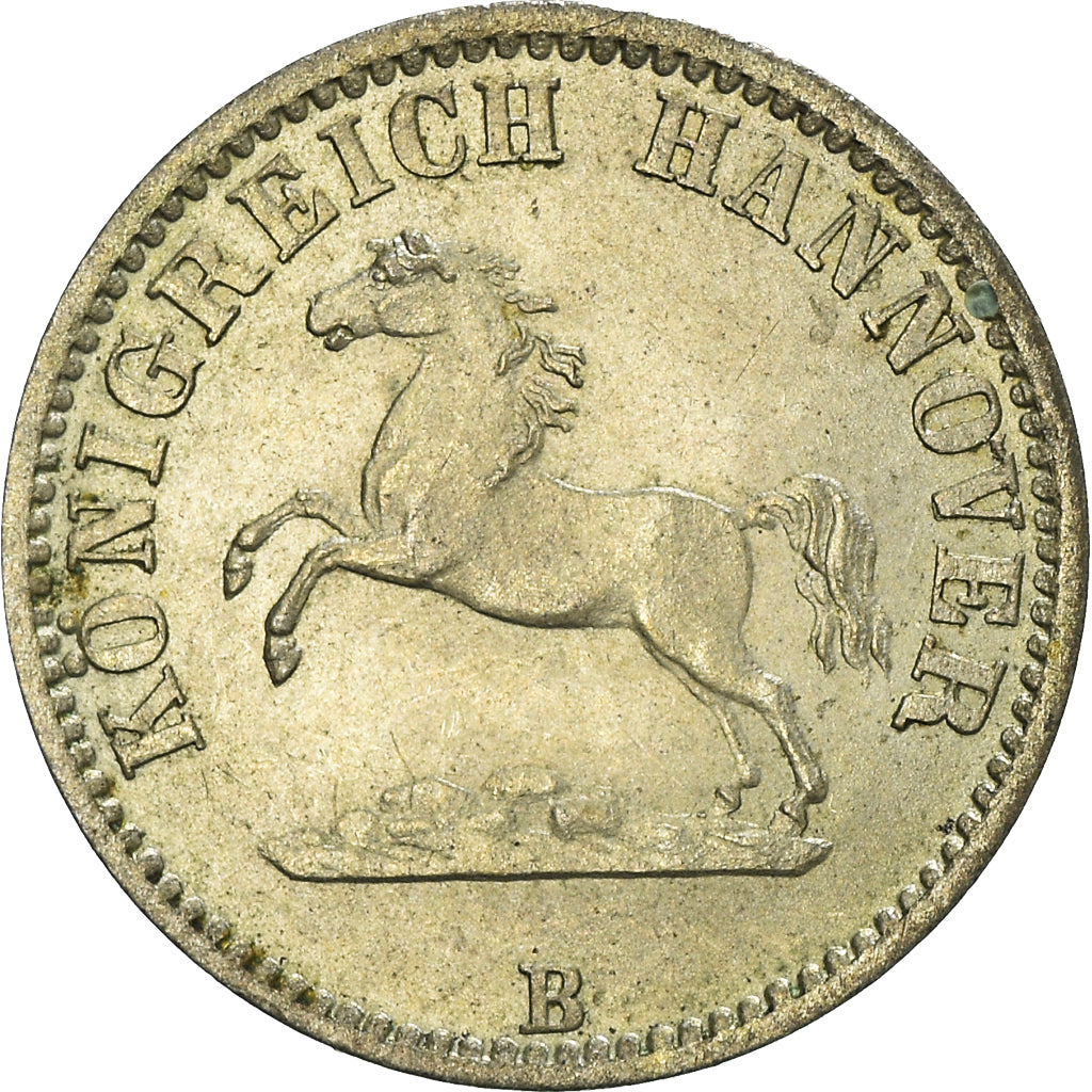 Coin, German States, HANNOVER, Georg V, 1/2 Groschen, 1858, MS(60-62), Silver