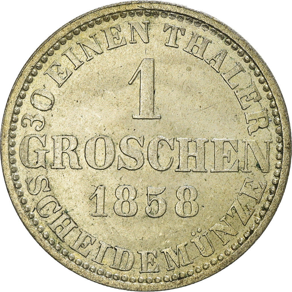 Coin, German States, HANNOVER, Georg V, Groschen, 1858, MS(60-62), Silver