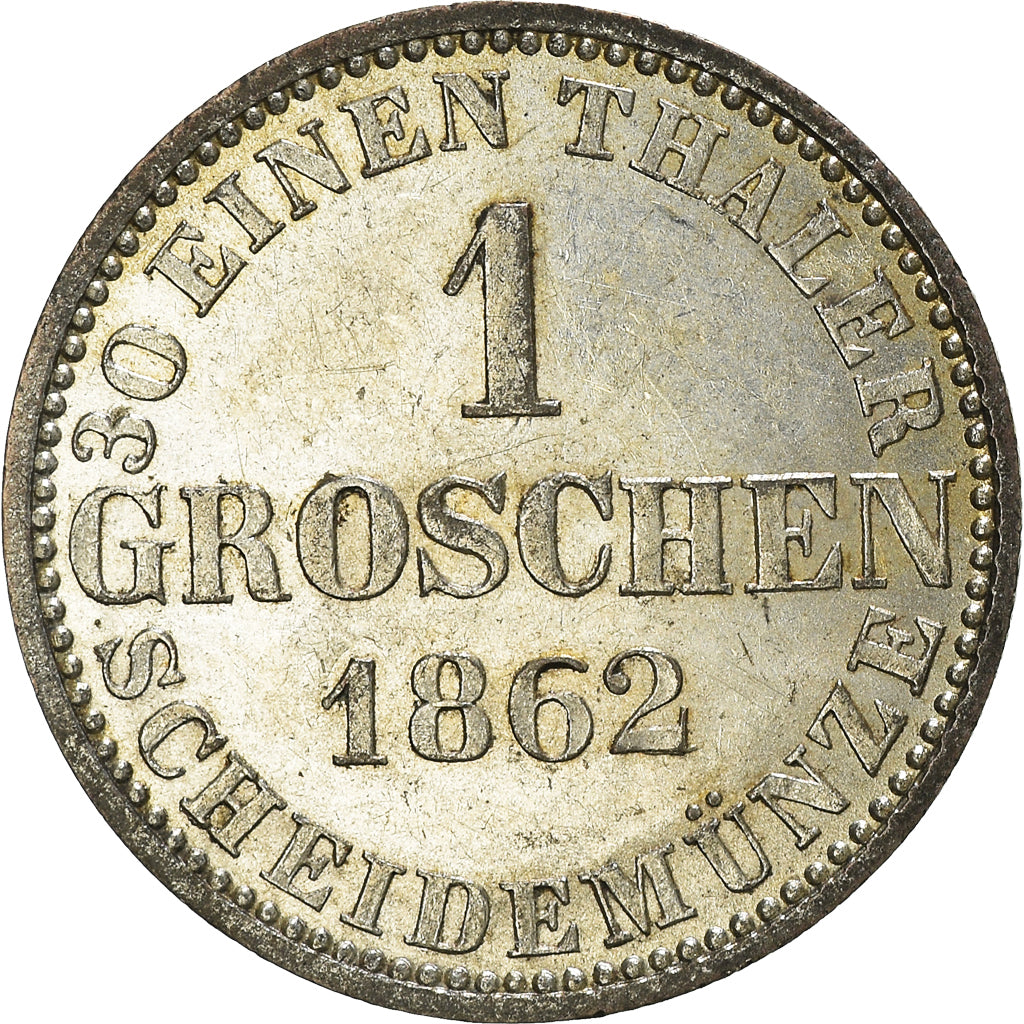 Coin, German States, HANNOVER, Georg V, Groschen, 1862, MS(60-62), Silver