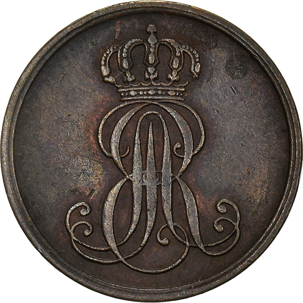 Moneta, Stati tedeschi, HANNOVER, Ernst August, Pfennig, 1849, BB, Rame