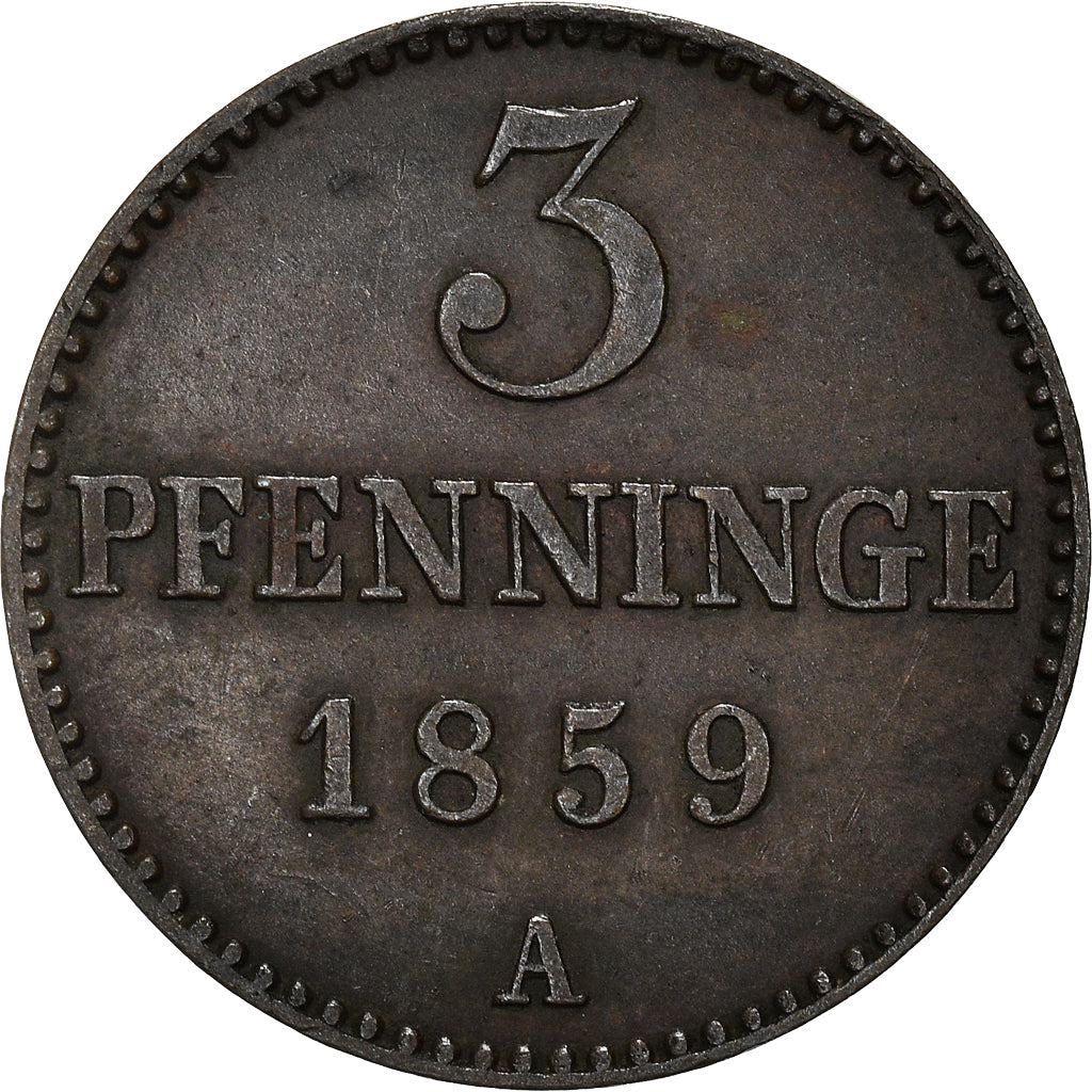 Coin, German States, MECKLENBURG-SCHWERIN, Friedrich Franz II, 3 Pfennig