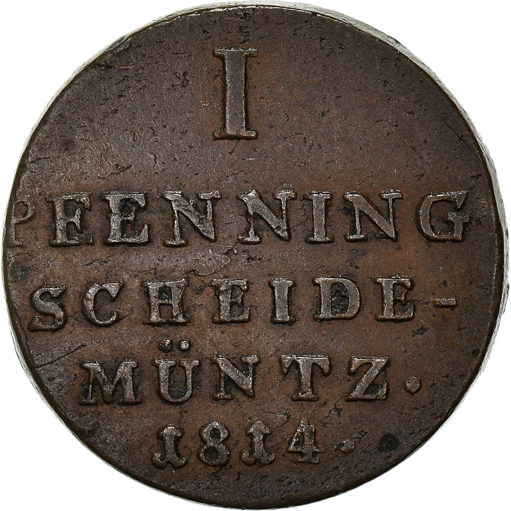 Coin, German States, BRUNSWICK-LUNEBURG-CALENBERG-HANNOVER, Pfenning, 1814