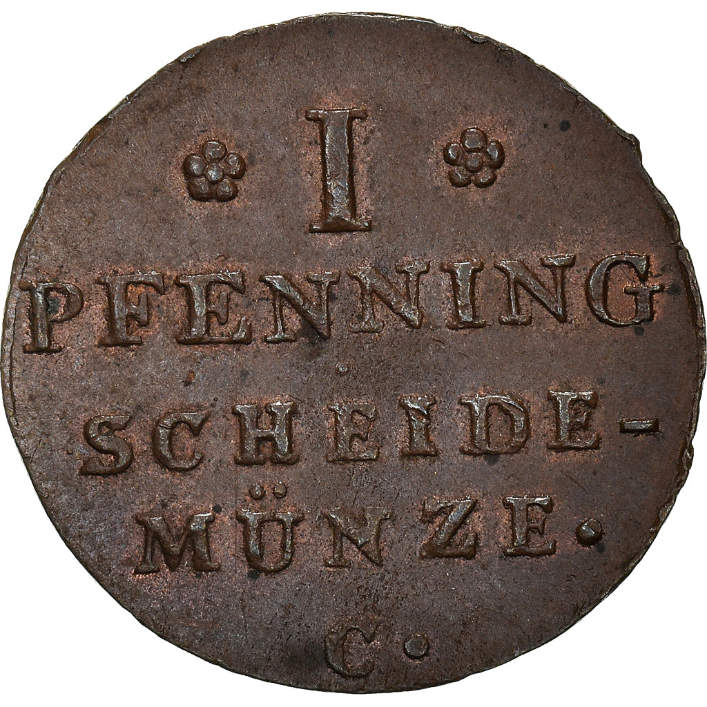 Coin, German States, HANNOVER, George III, Pfennig, 1817, AU(55-58), Copper