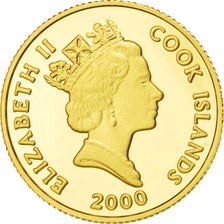 Munten, Cookeilanden, Elizabeth II, 10 Dollars, 2000, FDC, Goud, KM:477