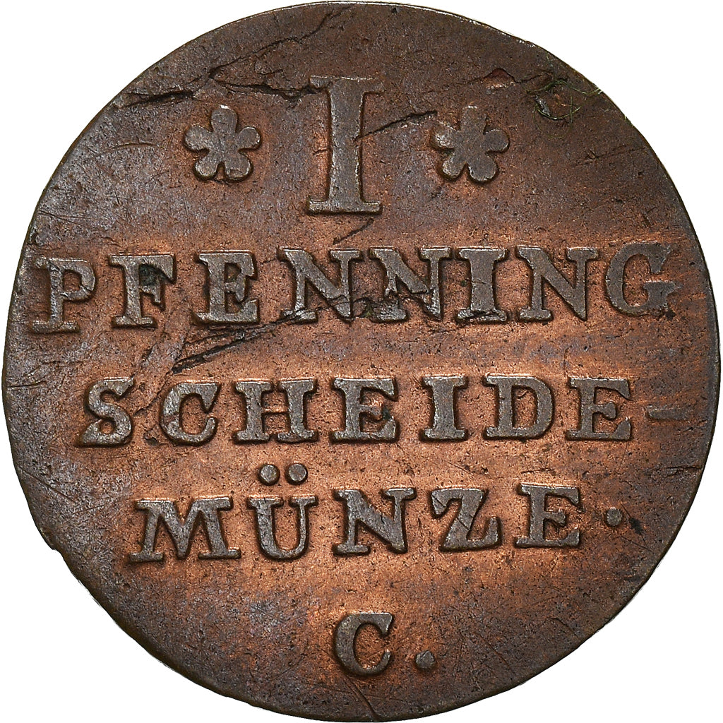 Moneta, Stati tedeschi, HANNOVER, George III, Pfennig, 1820, BB, Rame, KM:104