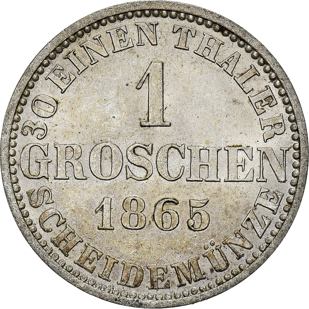 Coin, German States, HANNOVER, Georg V, Groschen, 1865, MS(63), Silver, KM:236