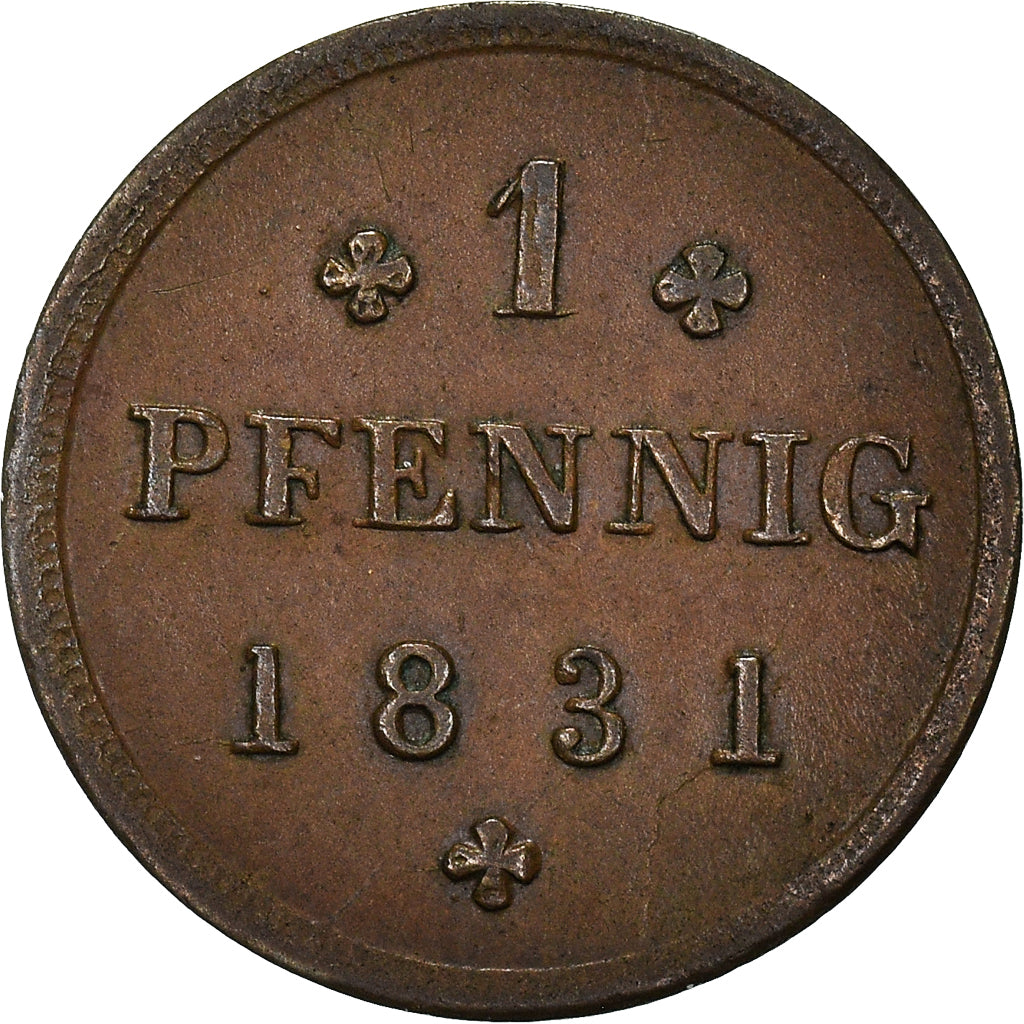 Moneta, Stati tedeschi, MECKLENBURG-SCHWERIN, Friedrich Franz I, Pfennig, 1831