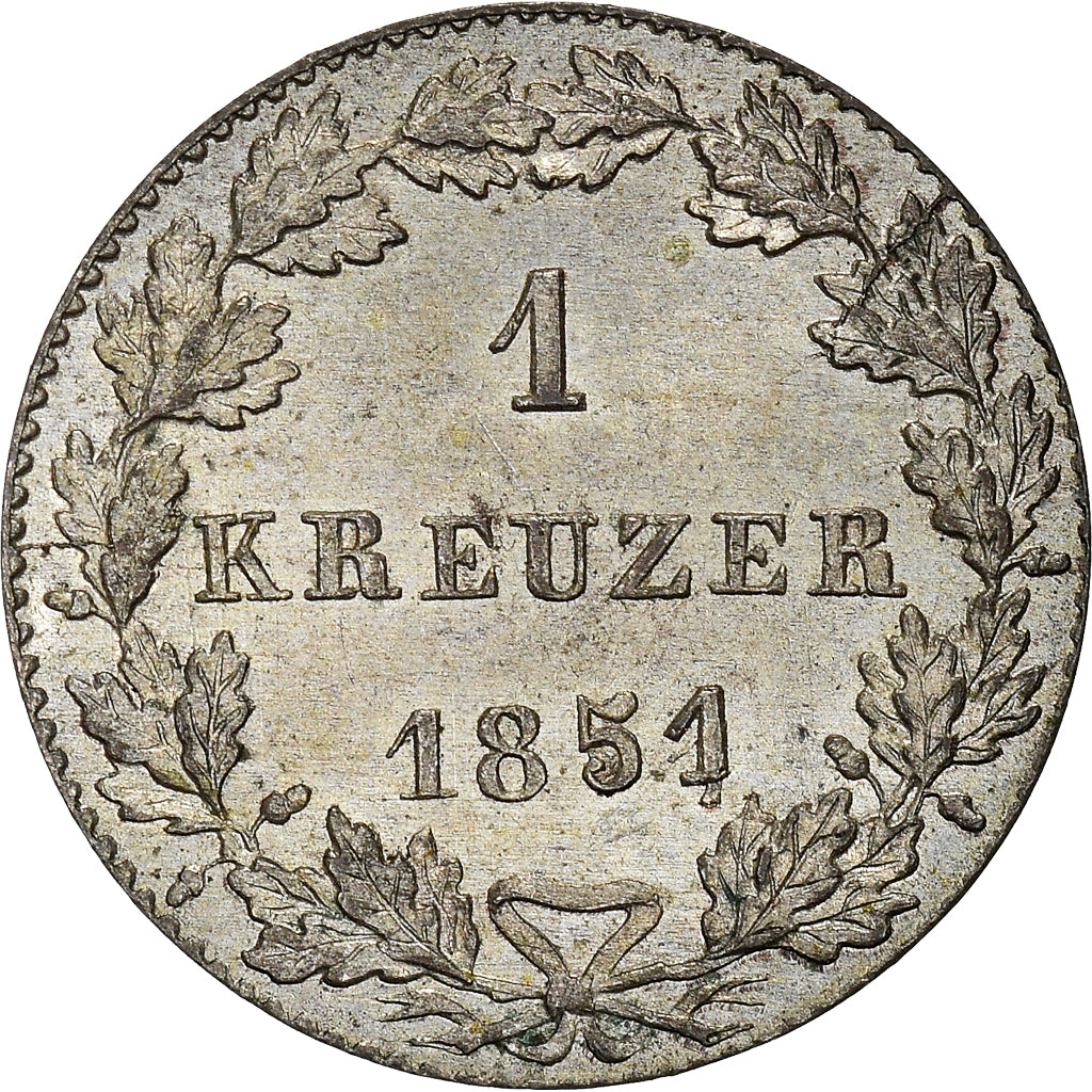 Coin, German States, FRANKFURT AM MAIN, Kreuzer, 1851, MS(63), Silver, KM:312