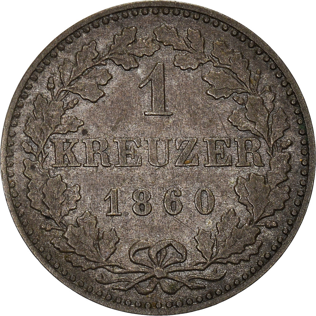 Monnaie, Etats allemands, FRANKFURT AM MAIN, Kreuzer, 1860, TTB, Argent, KM:357