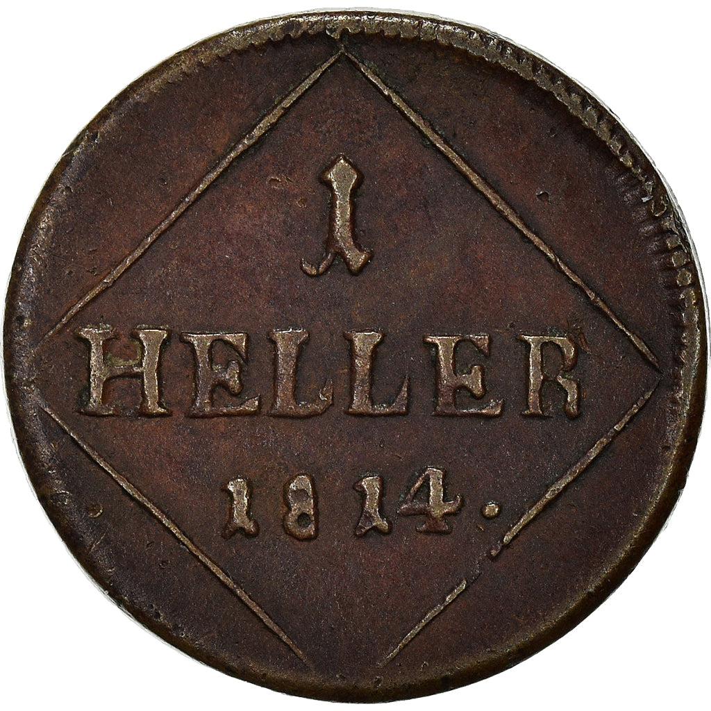Coin, German States, BAVARIA, Maximilian IV, Josef, Heller, 1814, EF(40-45)