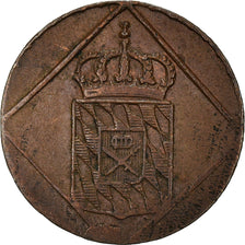 Münze, Deutsch Staaten, BAVARIA, Ludwig I, Heller, 1834, SS, Kupfer, KM:740