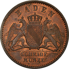 Coin, German States, BADEN, Friedrich I, 1/2 Kreuzer, 1865, MS(63), Copper