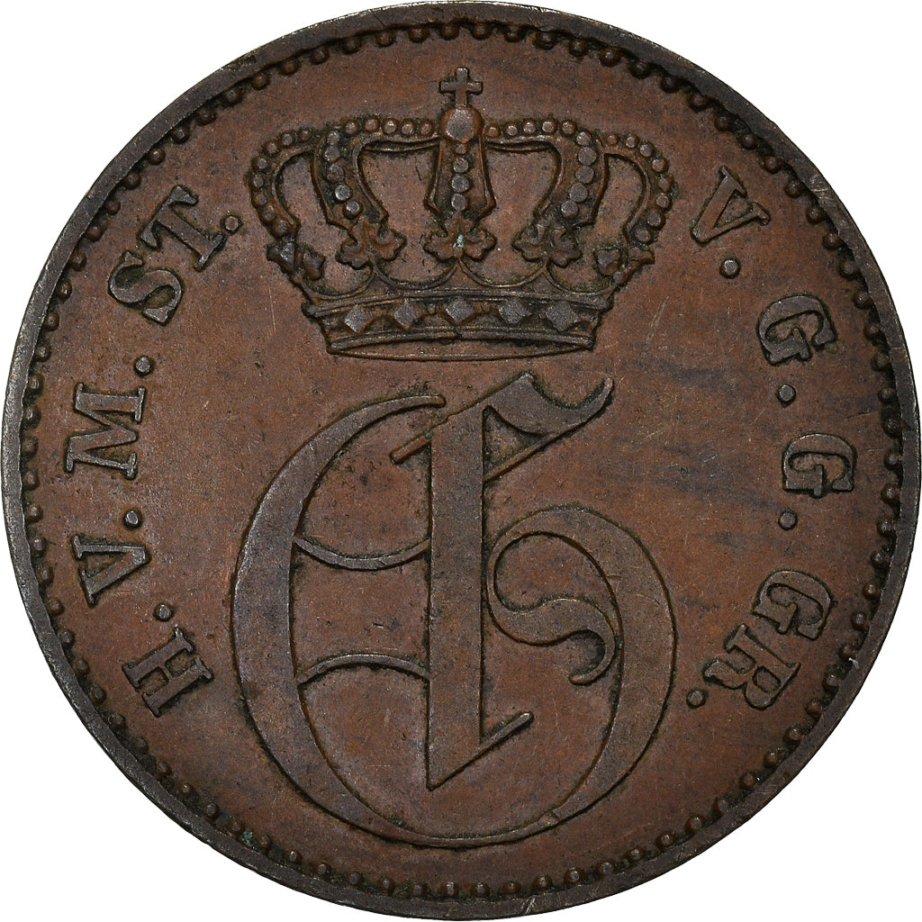 Coin, German States, MECKLENBURG-STRELITZ, Georg, 3 Pfennig, 1855, Berlin