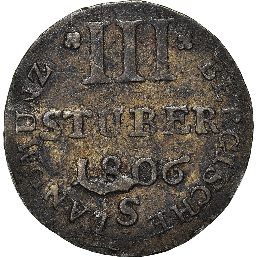 Coin, German States, BERG, Maximilian IV Joseph, 3 Stüber, 1806, EF(40-45)